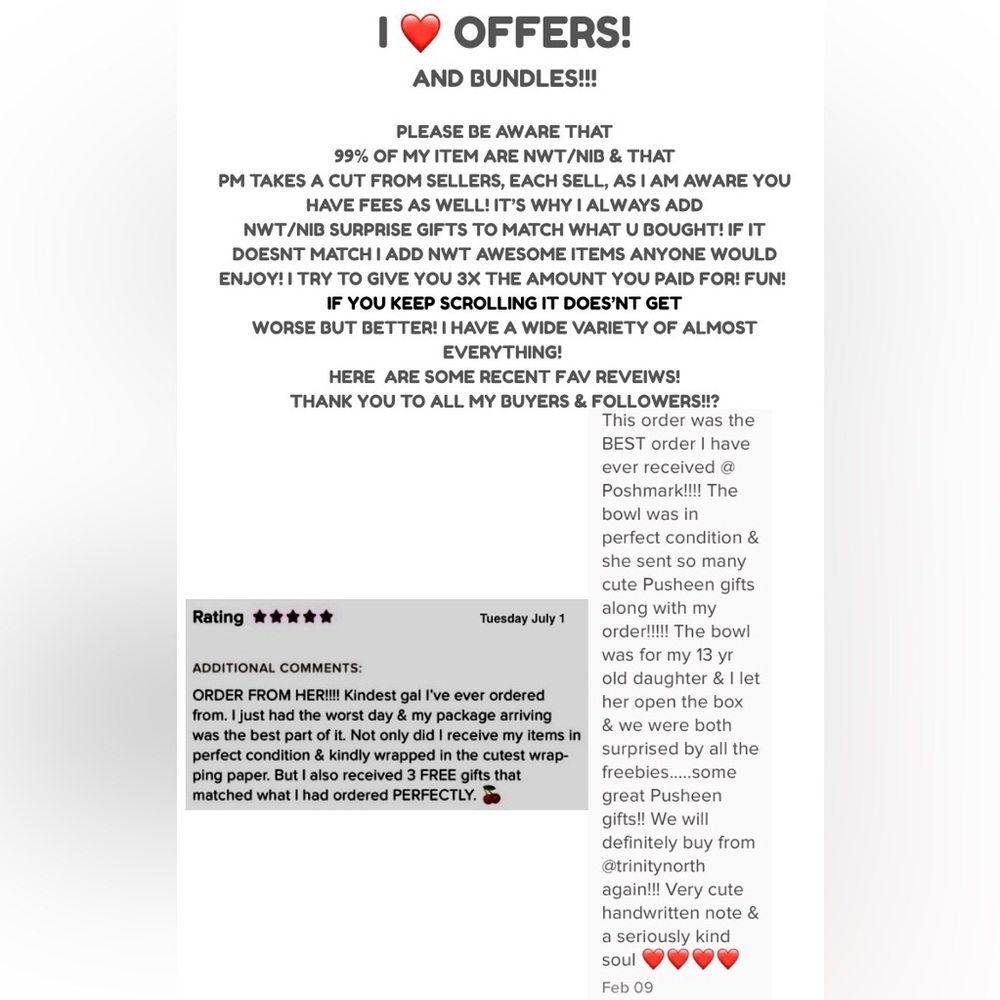 NIB/NWT FREE MATCHING GIFTS WITH EVERY ORDER!!!